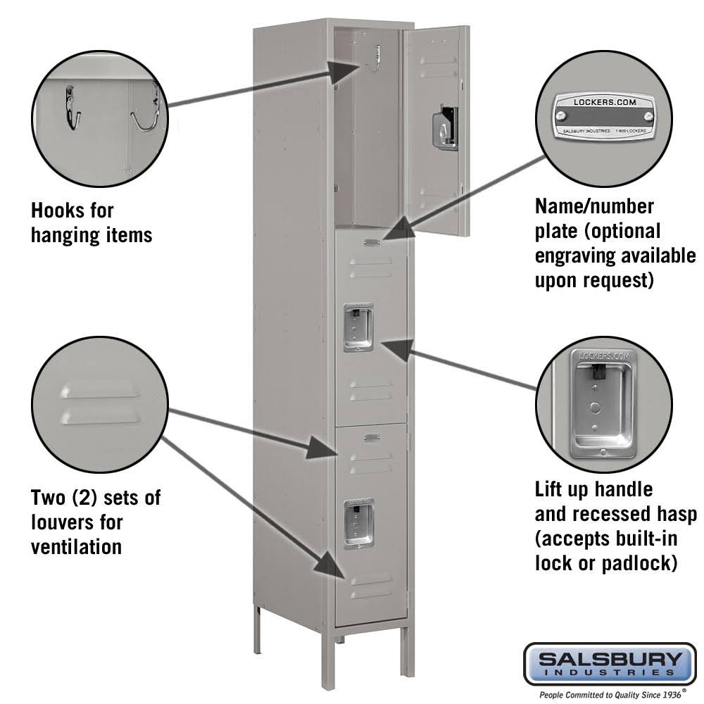 Triple Tier Standard Metal Locker N91837