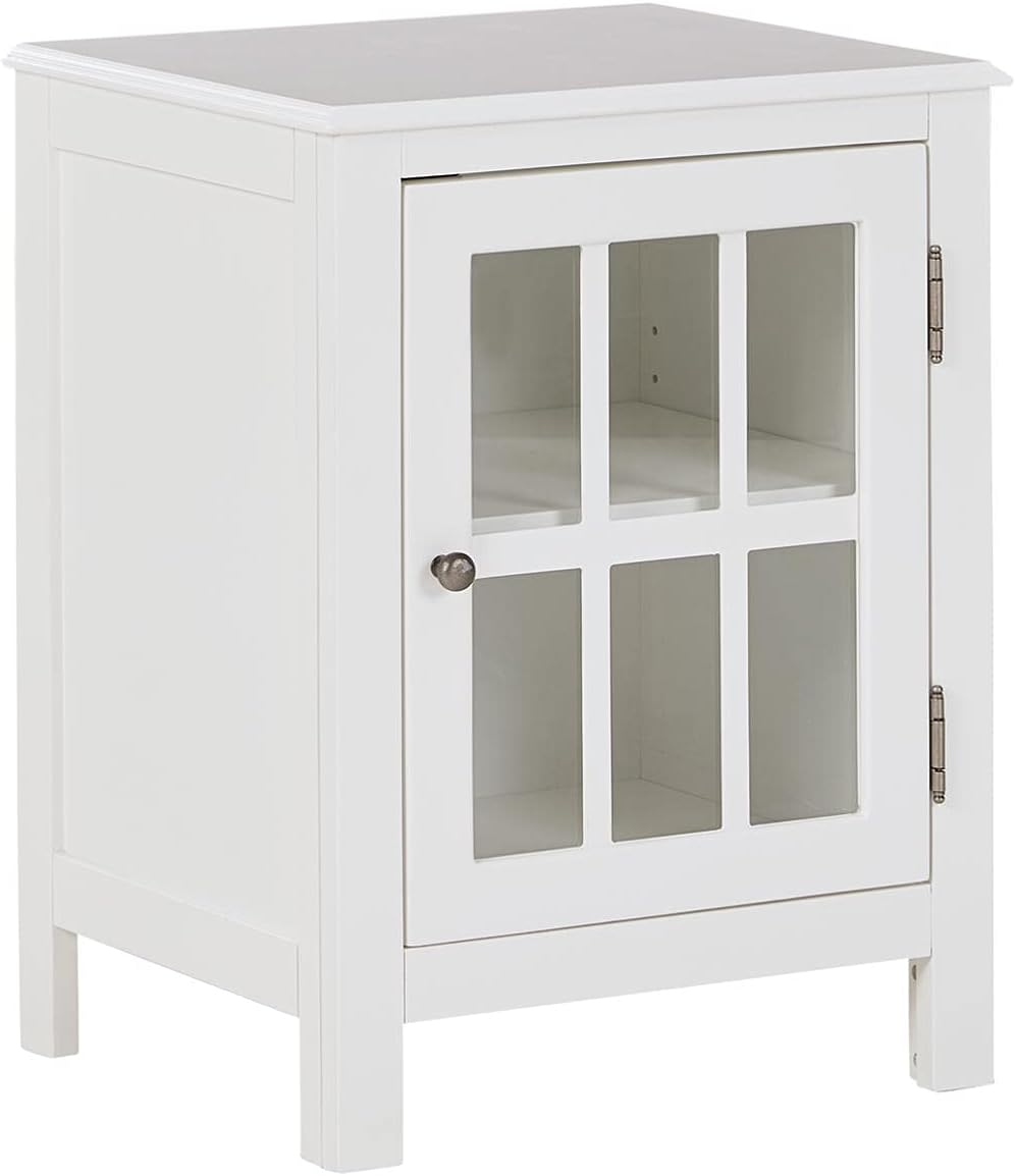 White Accent Cabinet End Table A959