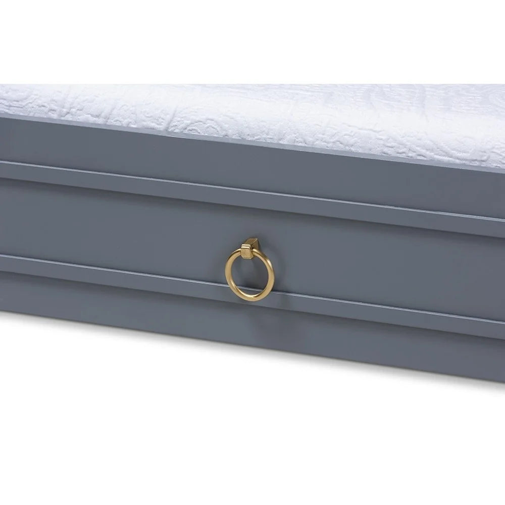 Grey Finished Wood Twin Size Trundle U5243