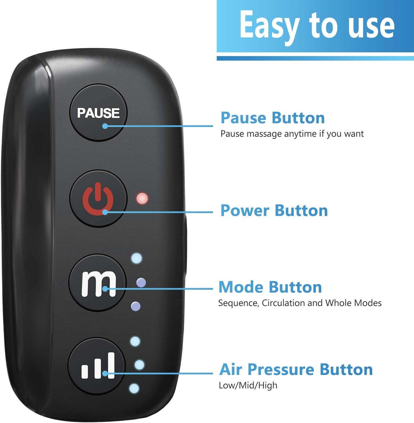 Rechargeable Air Compression Calf Massager (A Pair) E1717