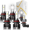 9005 High Beam + 9005 Low Beam + 9006 Fog Lamp LED Headlight Bulbs, Pack of 6 A147652