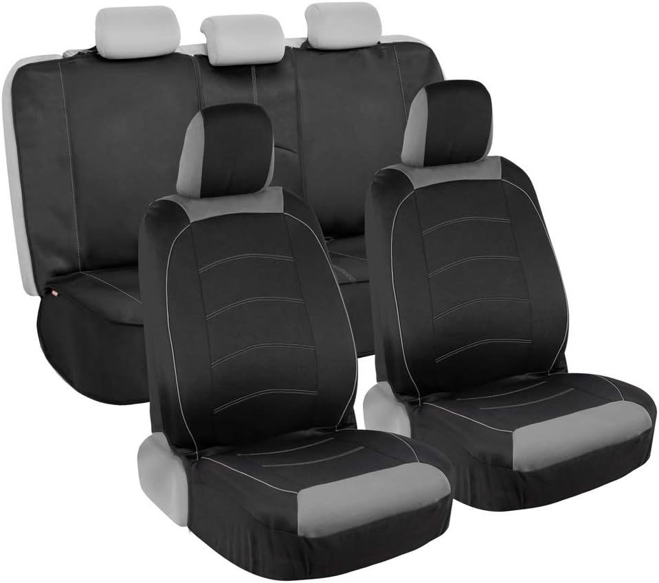 Two Tone Waterproof Front Seat Covers with Rear Protector Pack of 2 Q505617