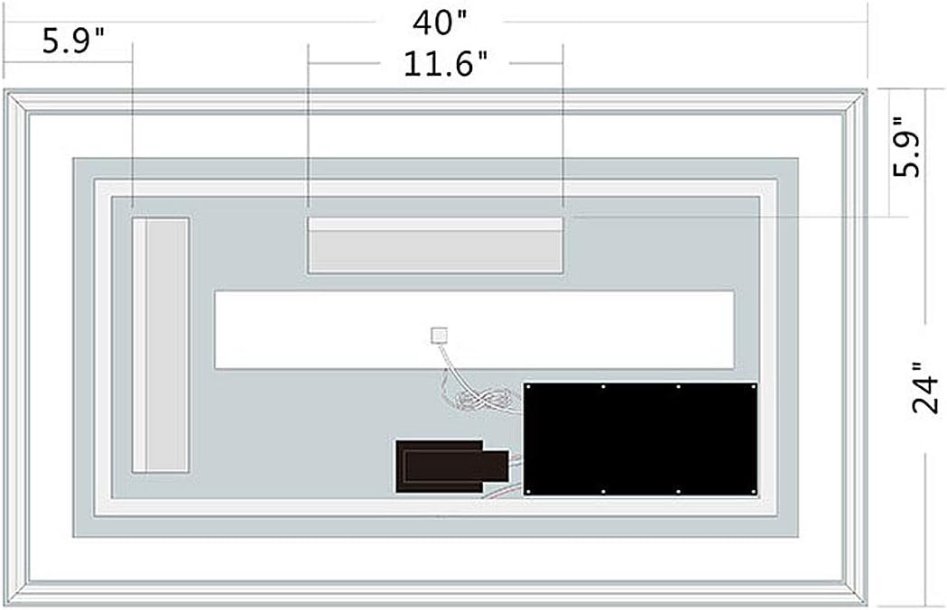 60 x 36 Inch Illuminated LED Bathroom Mirror with Smart Button, Anti Fog, Dimmable, Bluetooth Speakers V453047