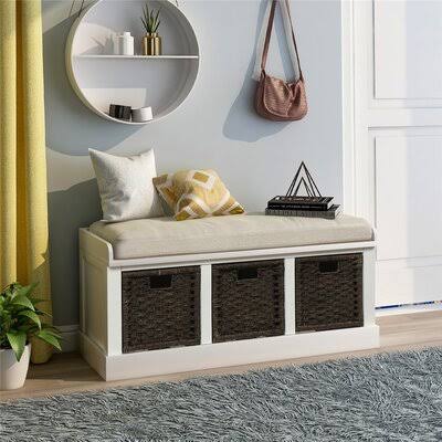 White Storage Bench A4049
