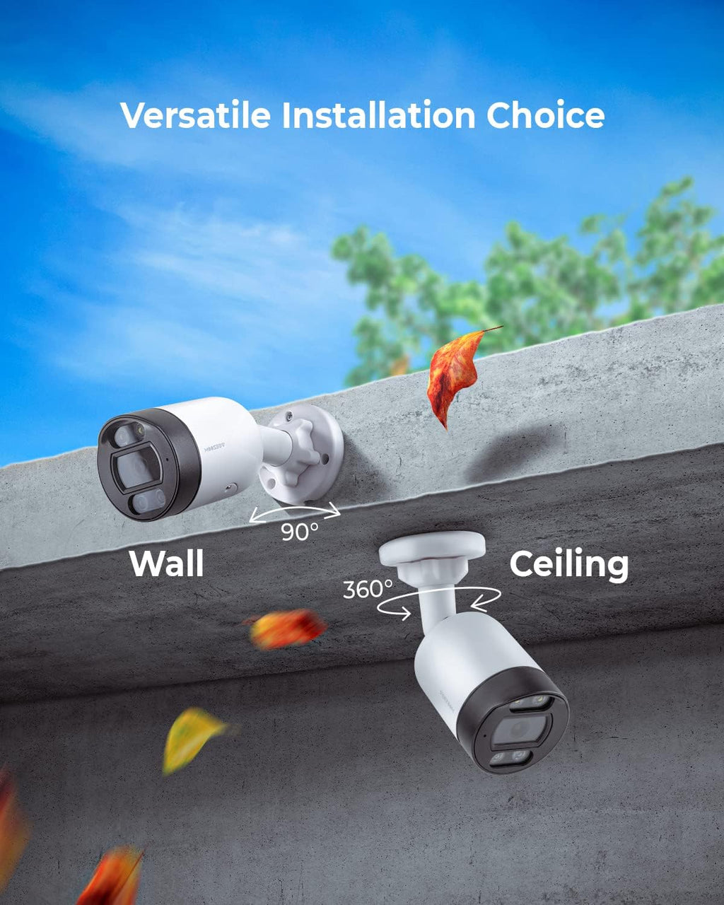 5MP PoE IP Camera with Two-Way Audio, Full-Color Night Vision, AI Human Detection, IP66 Weatherproof Z366