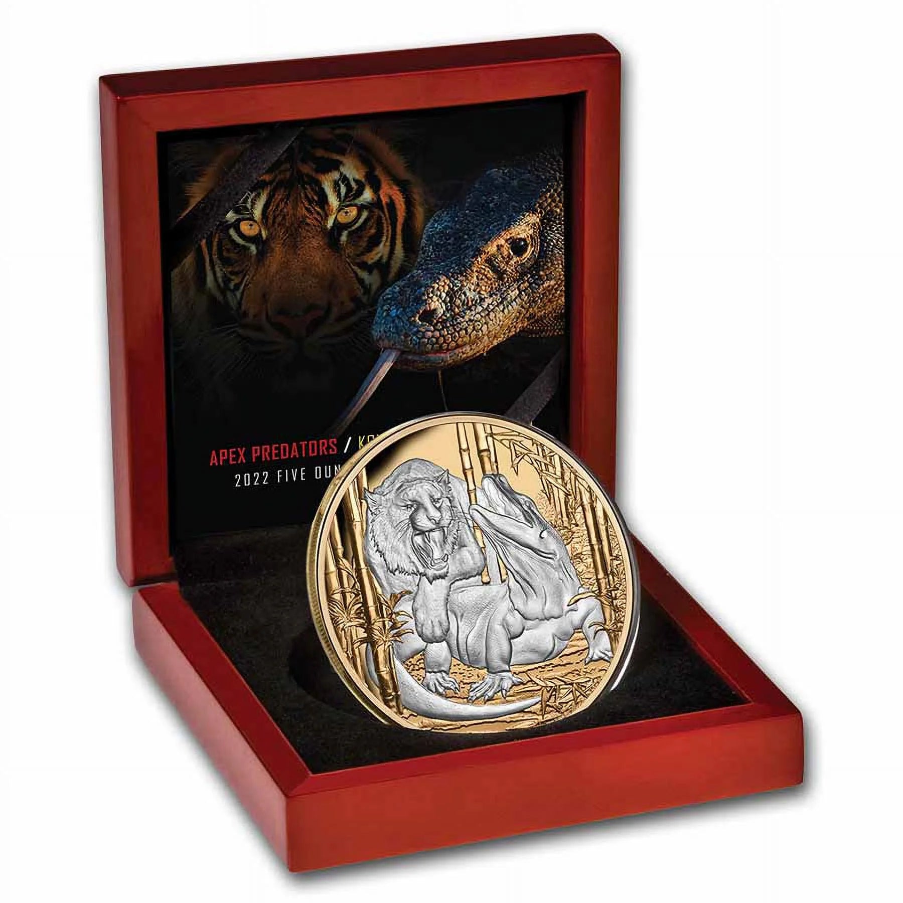Komodo Dragon vs Tiger 5 oz Silver Coin F391133