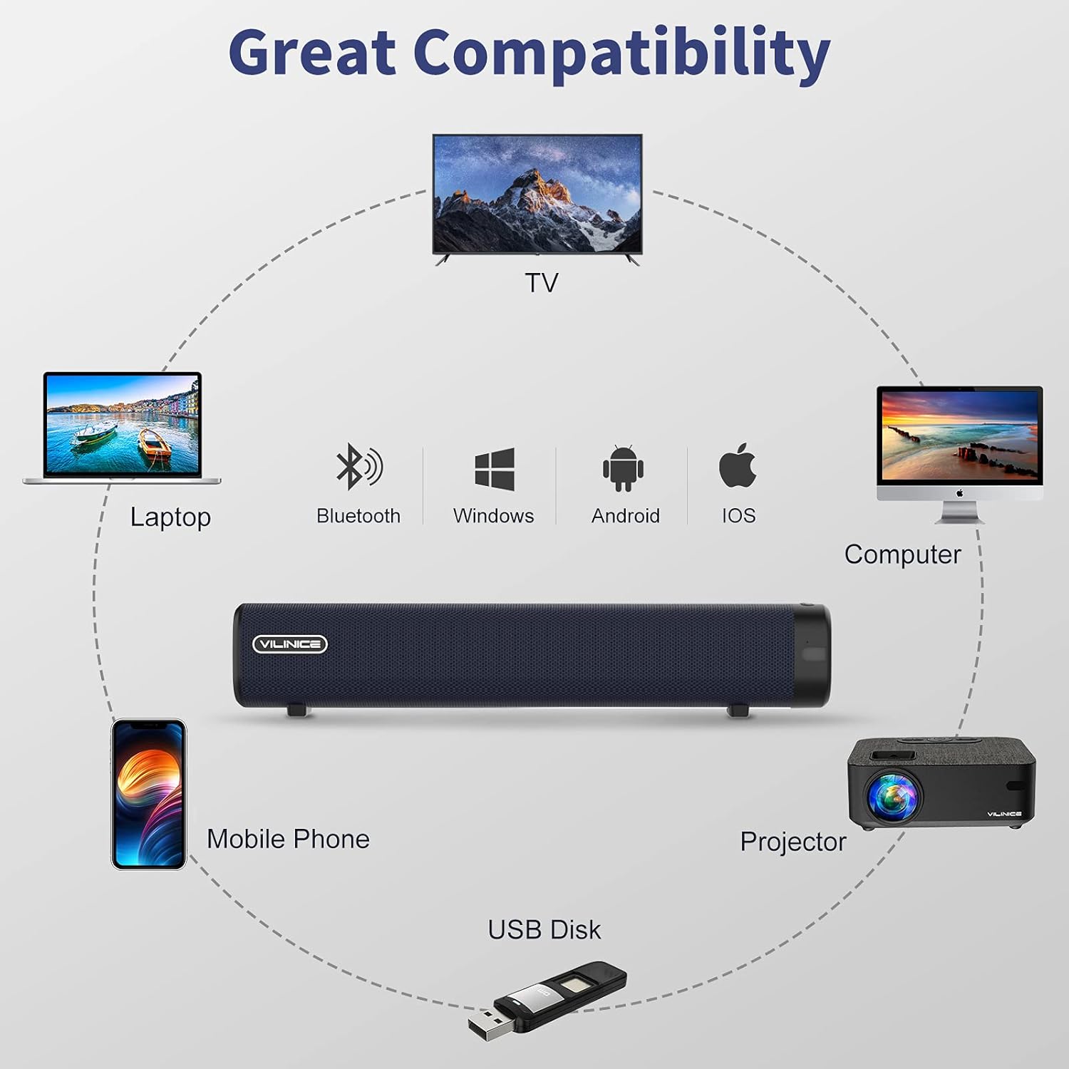 2 Pc 16-Inch Sound Bar with Wireless Bluetooth 5.0 D261037
