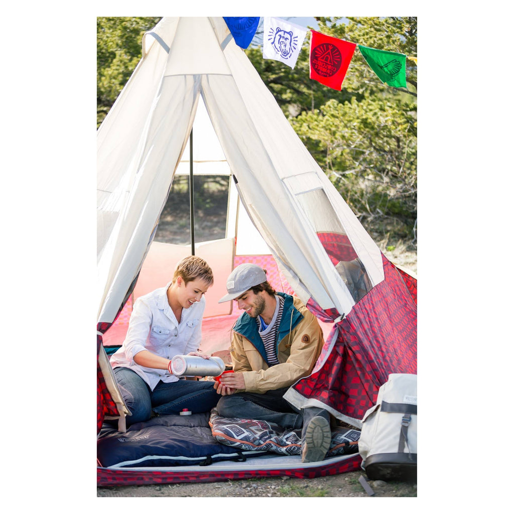 Red Plaid 5 Person Camping Teepee Tent G759