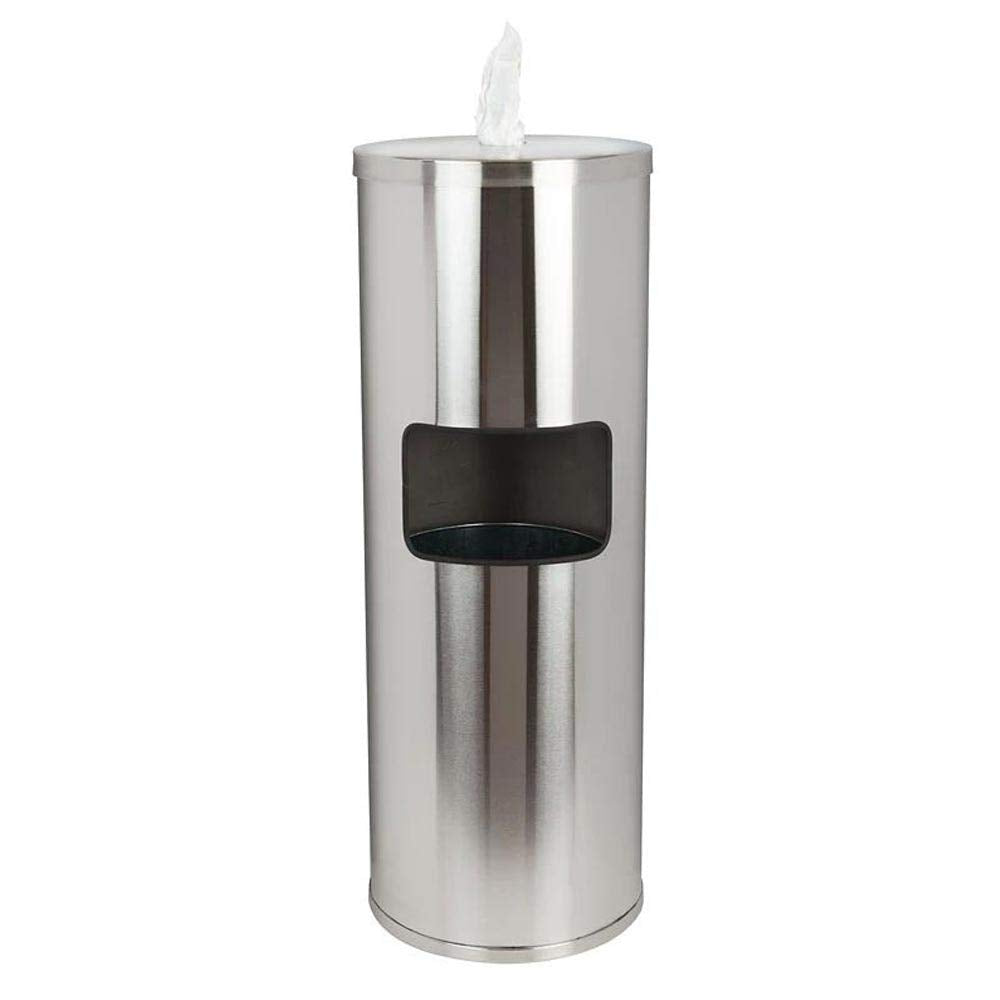 Stainless Steel Floor Stand Wipe Dispenser with Built-in Trash Can X2547