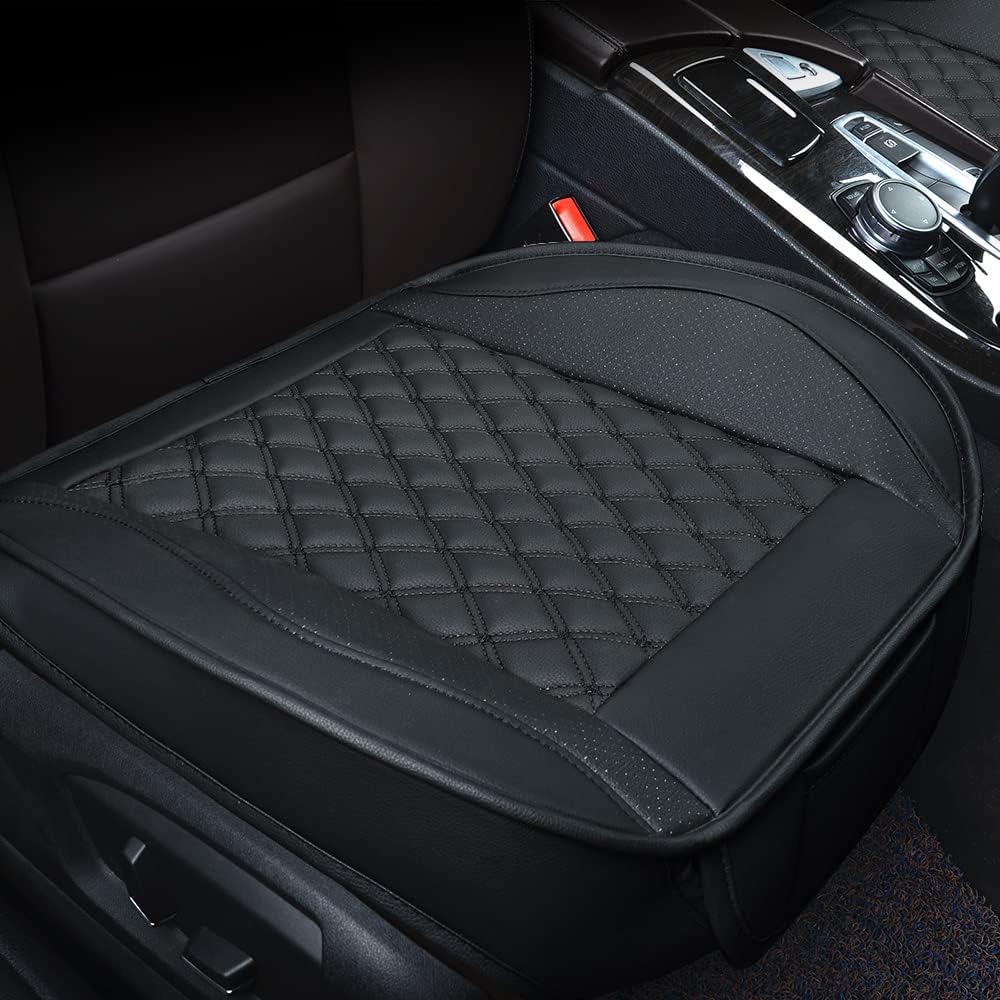 2 PCS Black Leather Car Seat Covers J15702