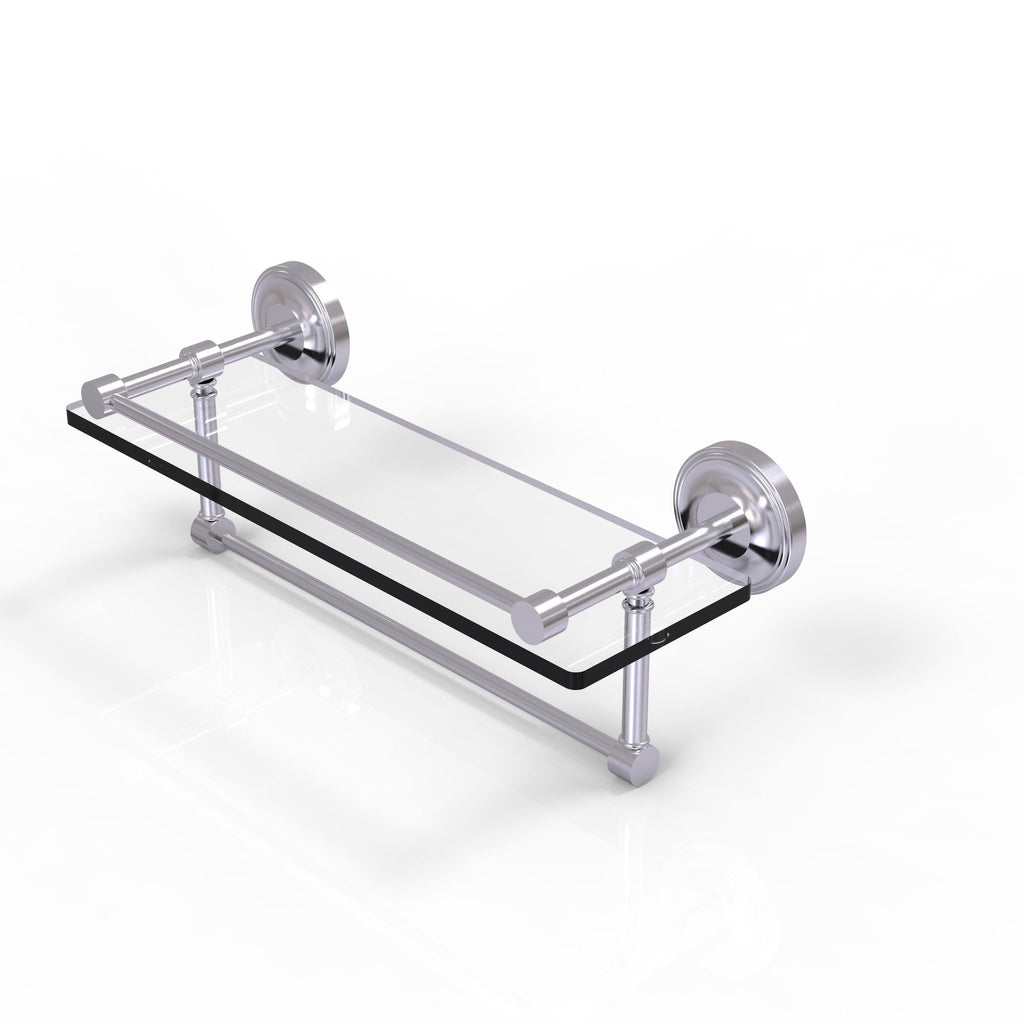 Satin Chrome Glass Shelf with Towel Bar R193878