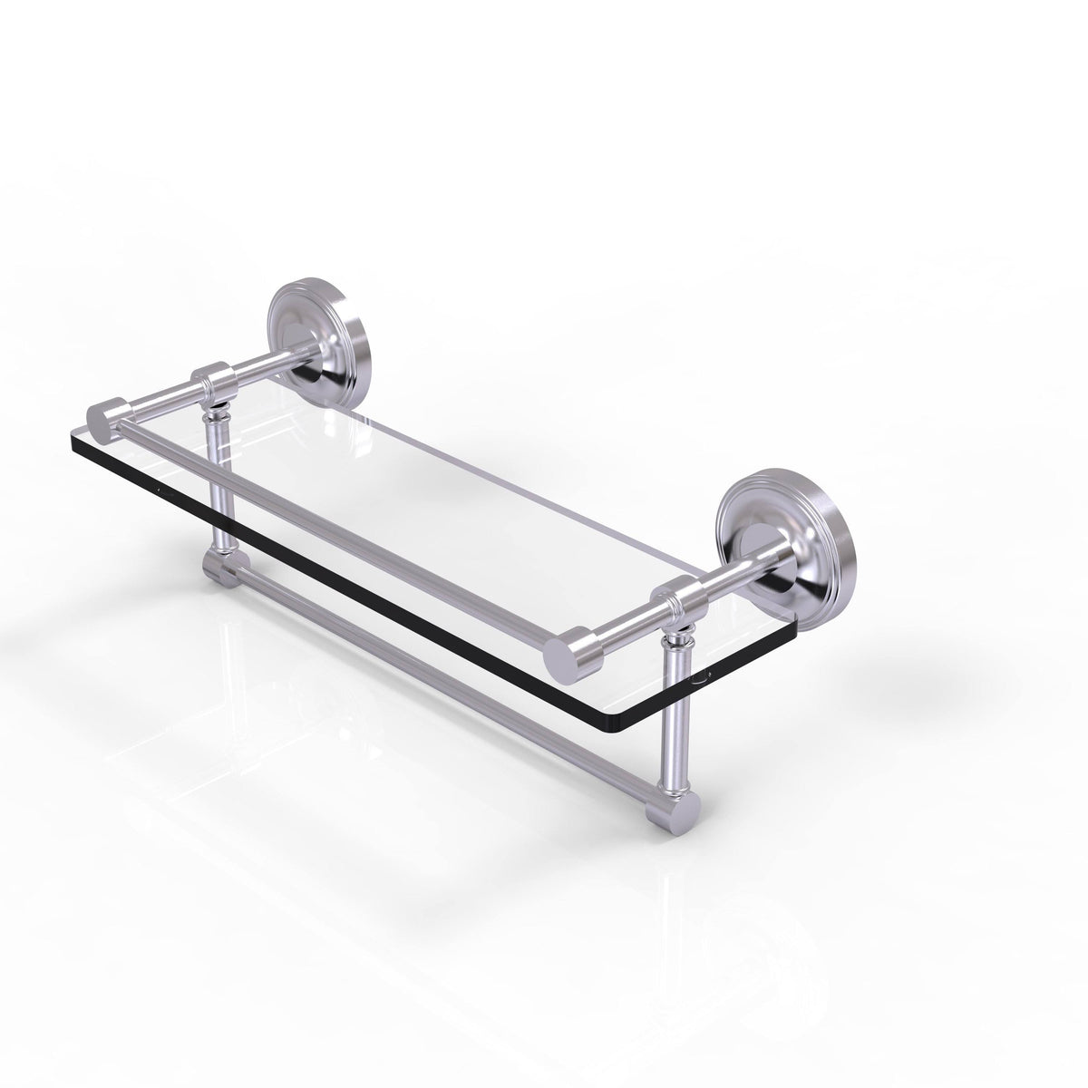 Satin Chrome Glass Shelf with Towel Bar R193878
