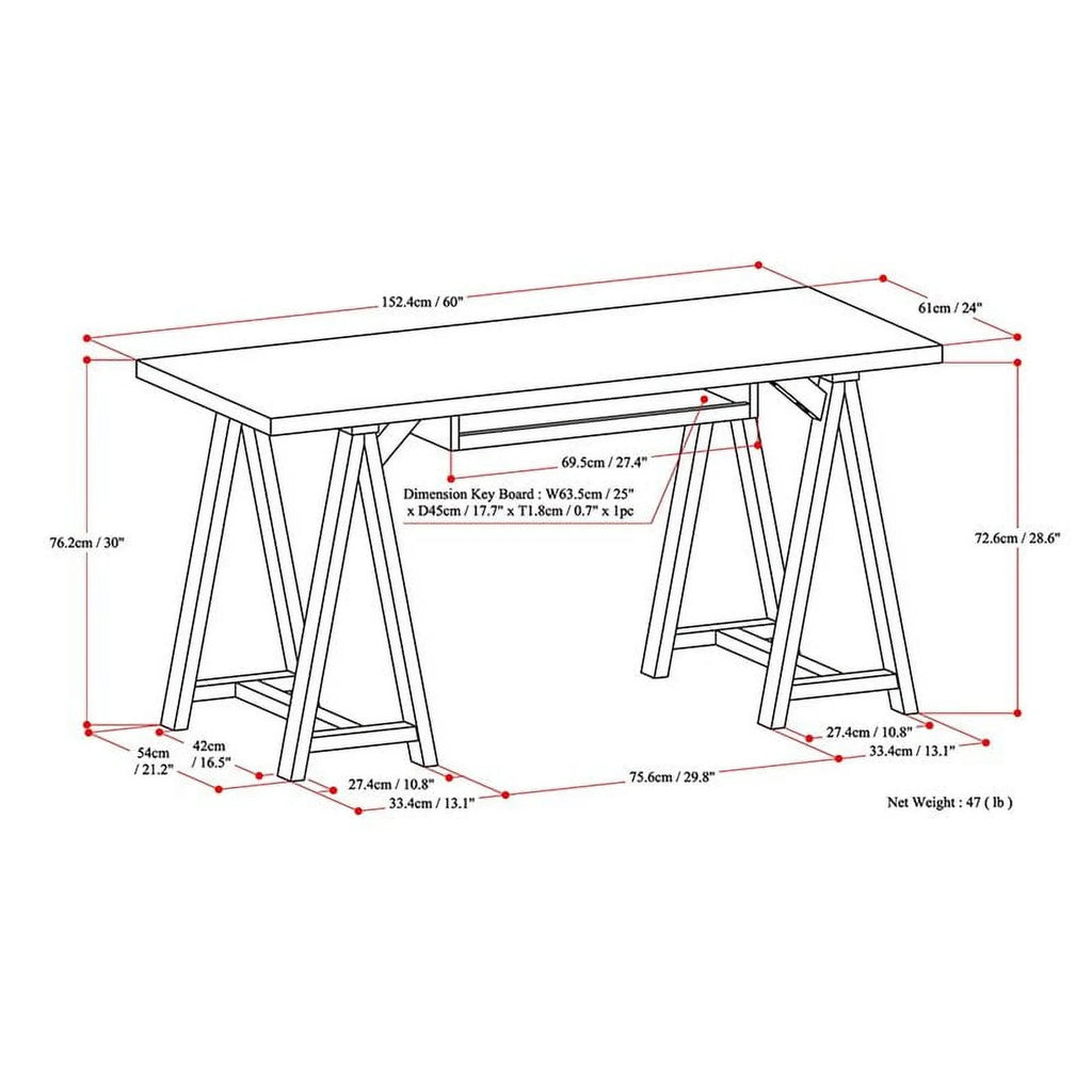 Rustic Solid Wood Computer Desk in Distressed Gray M862
