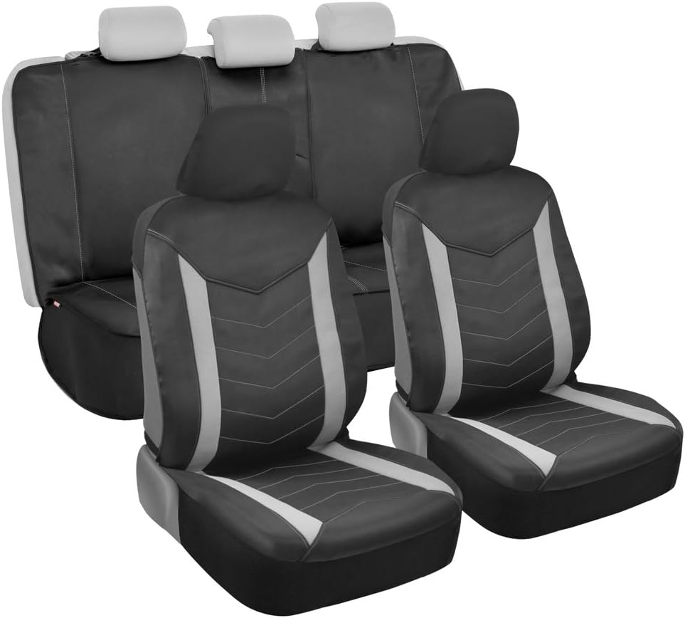Two Tone Waterproof Front Seat Covers with Rear Protector Pack of 2 Q505617