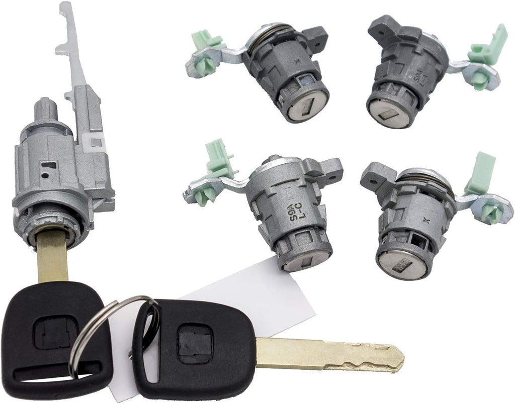 Ignition Switch Cylinder & 4X Left Right Door Lock Cylinder w/ 2 Keys Pack of 2 V66116
