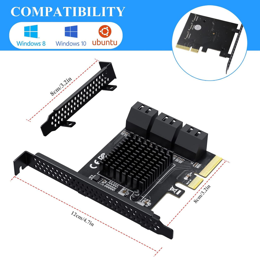 PCIe 4X SATA Card, 6 Ports, Non-Raid, SATA 3.0 B85698