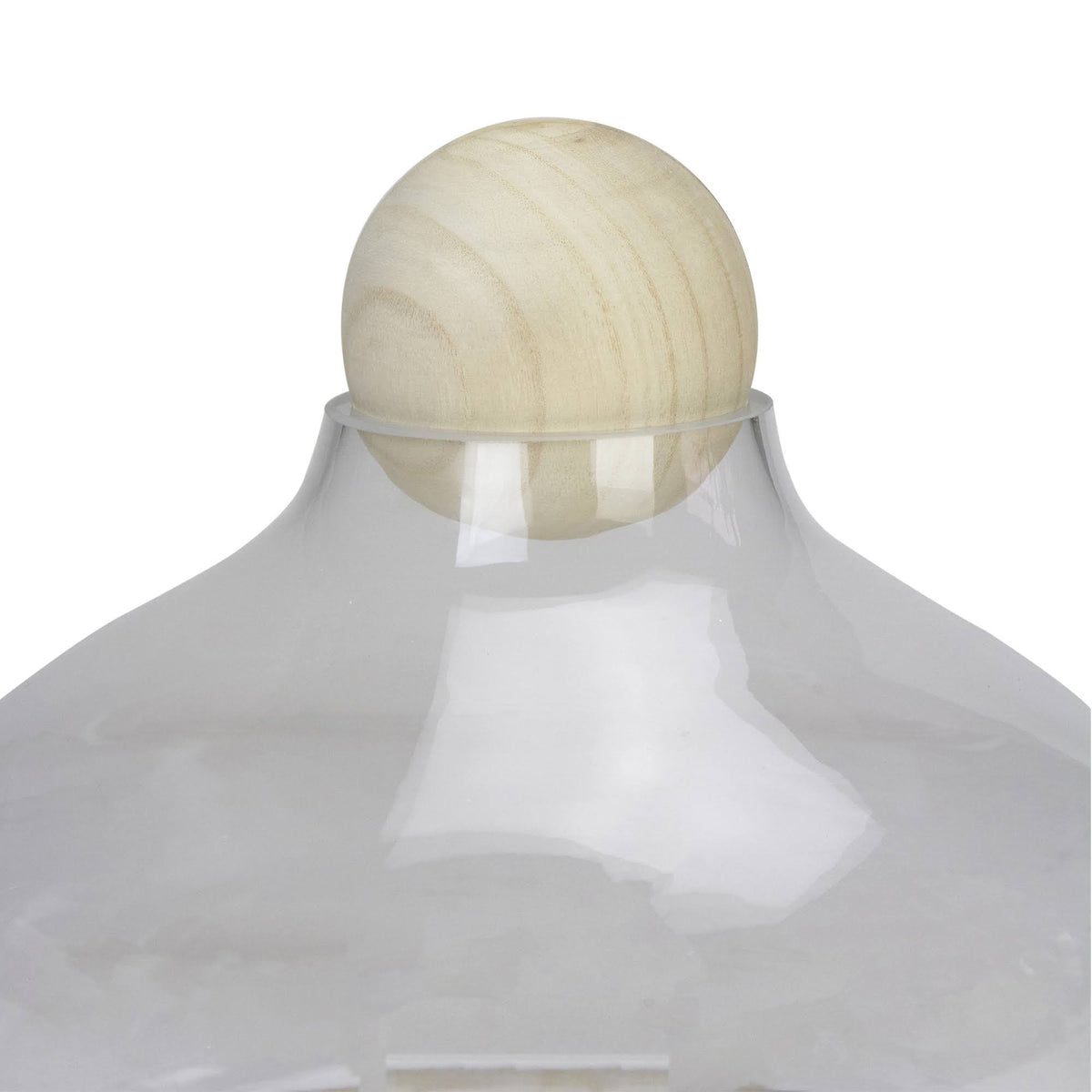 12.5x22 Transparent Glass Hurricane with Wooden Lid and Base E985