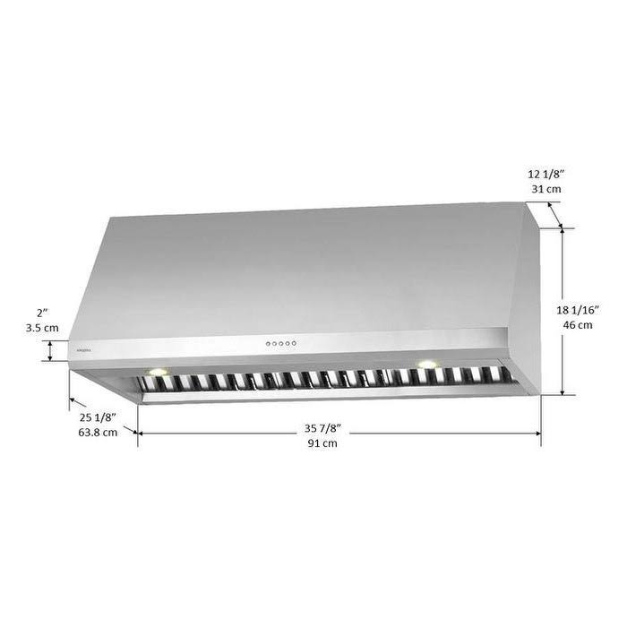 36-Inch Stainless Steel Under-Cabinet Range Hood I673440
