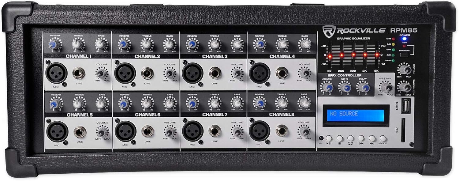 2000w Powered 4 Channel Mixer Stereo Amplifier with Bluetooth Q63645