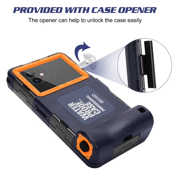 Waterproof Protective Case for Phones Up to 6.9 Inch with Lanyard X118