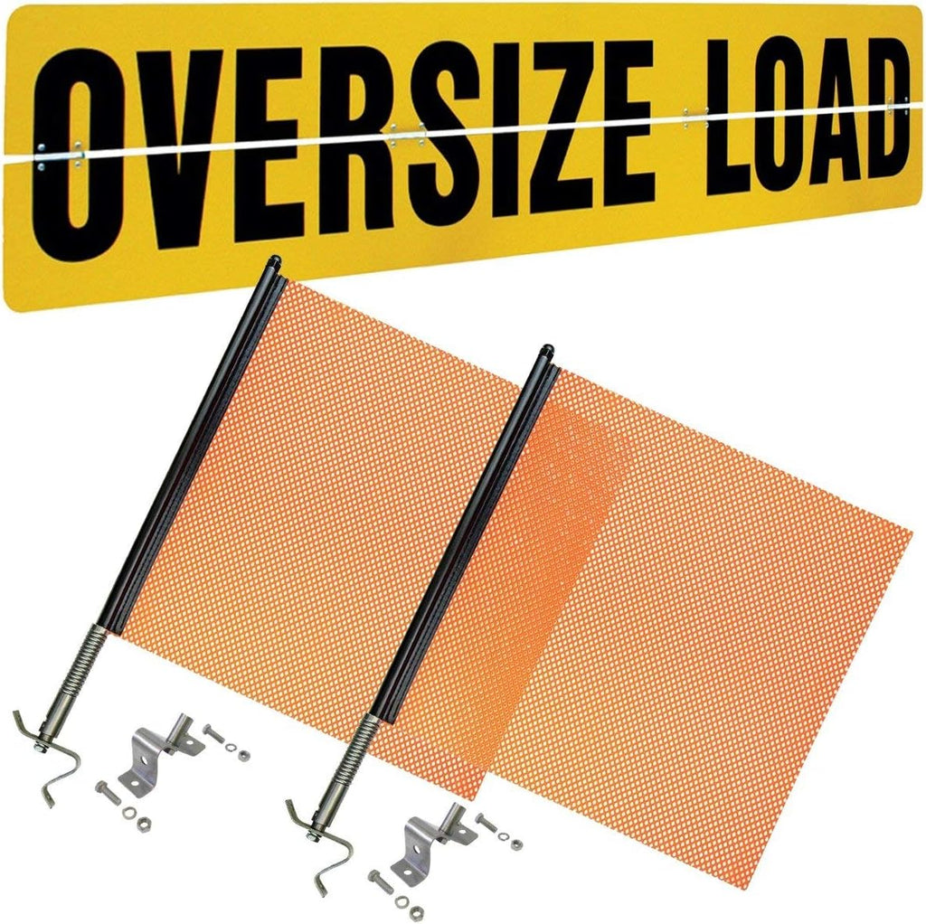 Oversize Load Sign Kit with Aluminum Sign and 2 Spring Warning Flags E549826