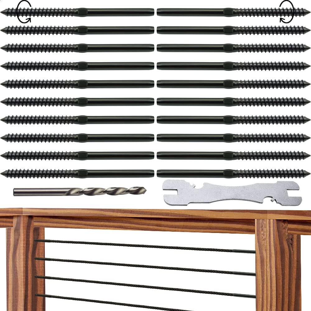 Black Cable Railing Hardware Kit, 10 Pairs T93136