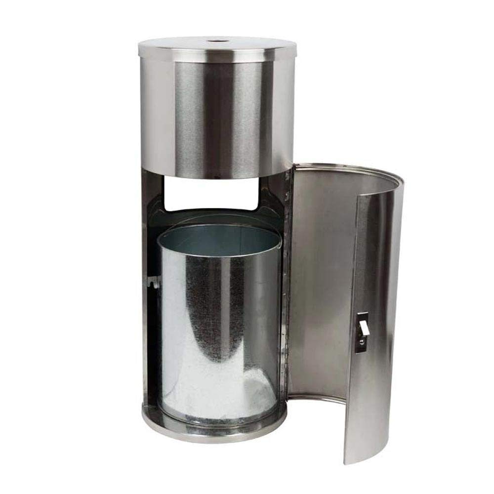 Stainless Steel Floor Stand Wipe Dispenser with Built-in Trash Can X2547
