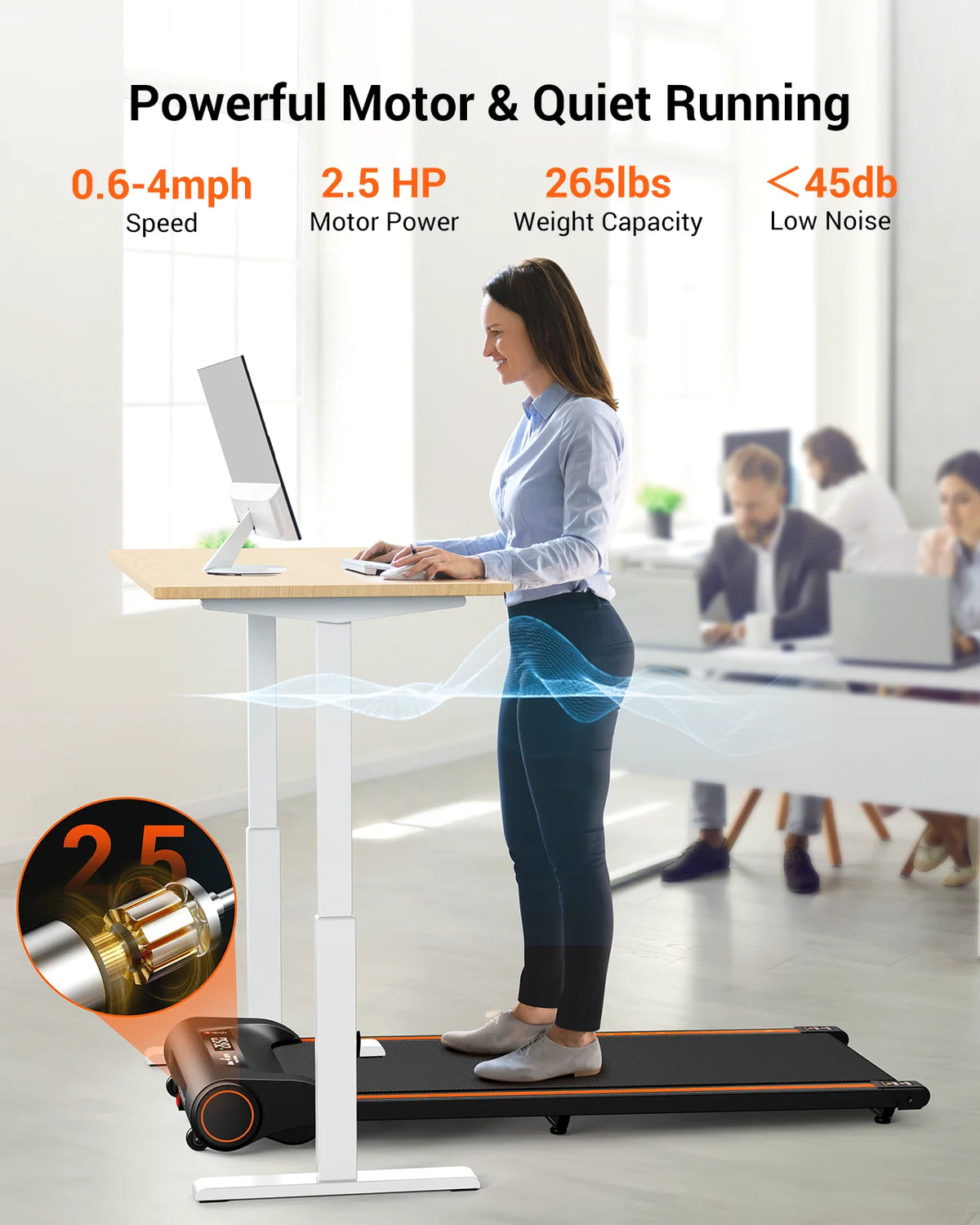 Walking Pad Under Desk Treadmill with Remote Control N3750