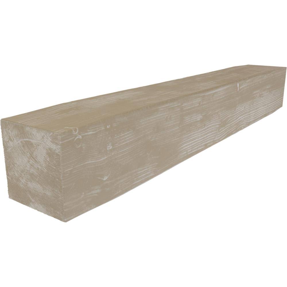 Sandblasted Faux Wood Fireplace Mantel, White Washed O3161