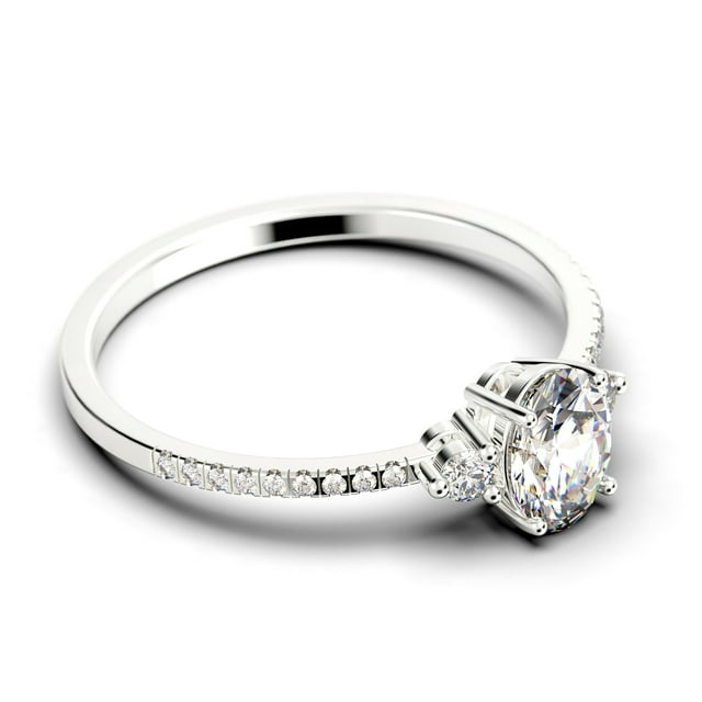 14K White Gold 3 Stone Diamond Ring X29012