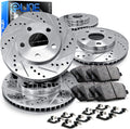 Drilled and Slotted Brake Rotors and Pads with Hardware Kit I444720