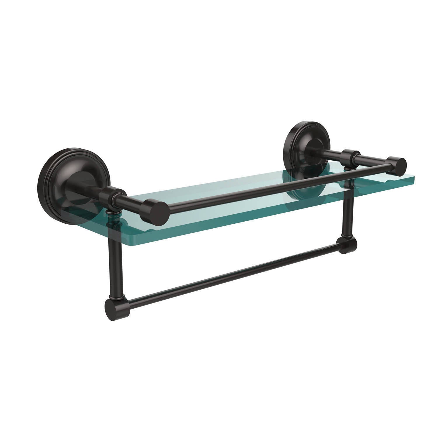 Satin Chrome Glass Shelf with Towel Bar R193878