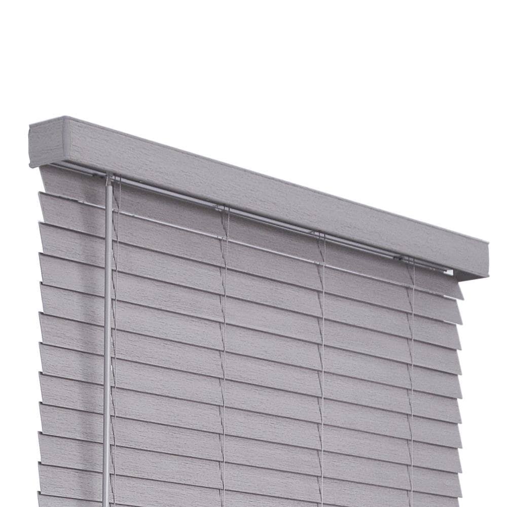 Cordless Gray Faux Wood Room Darkening Horizontal Blinds T747