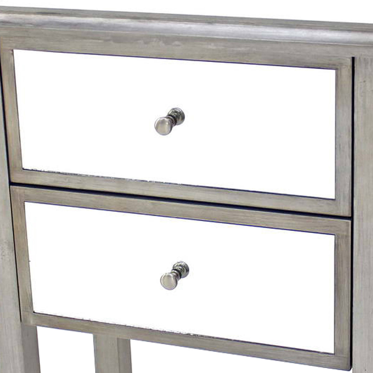 Gray End Table with 2 Storage Drawers J933604