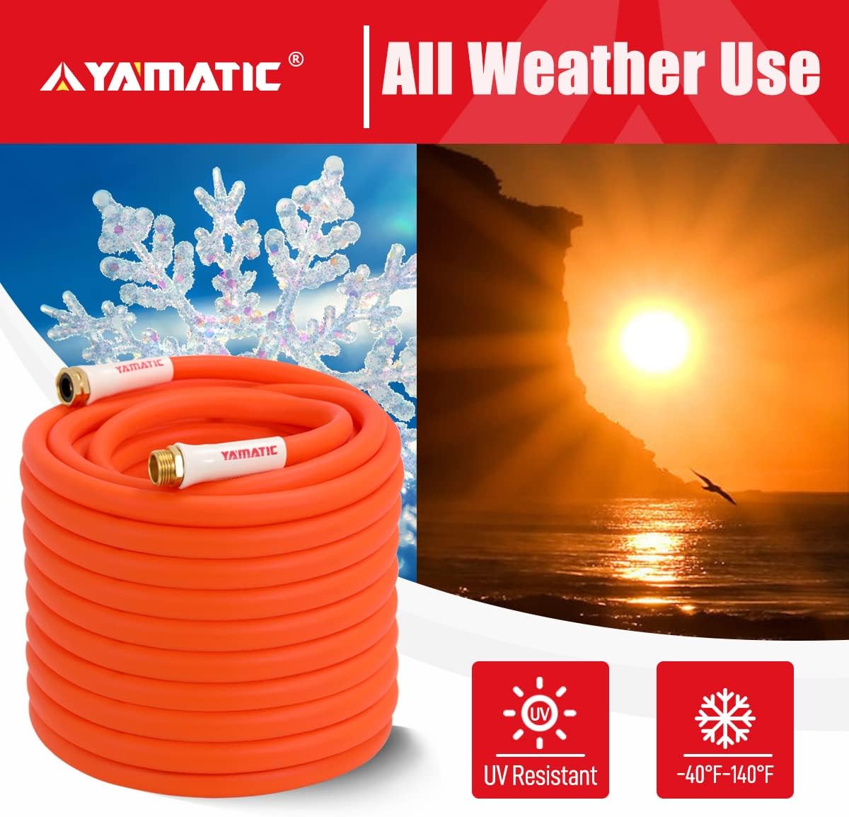 Heavy Duty 5/8 in x 100 ft Garden Hose, Pack of 2 T4916