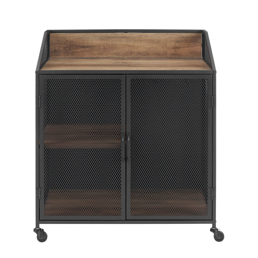 Grey Wash Mesh Bar Cabinet F756032