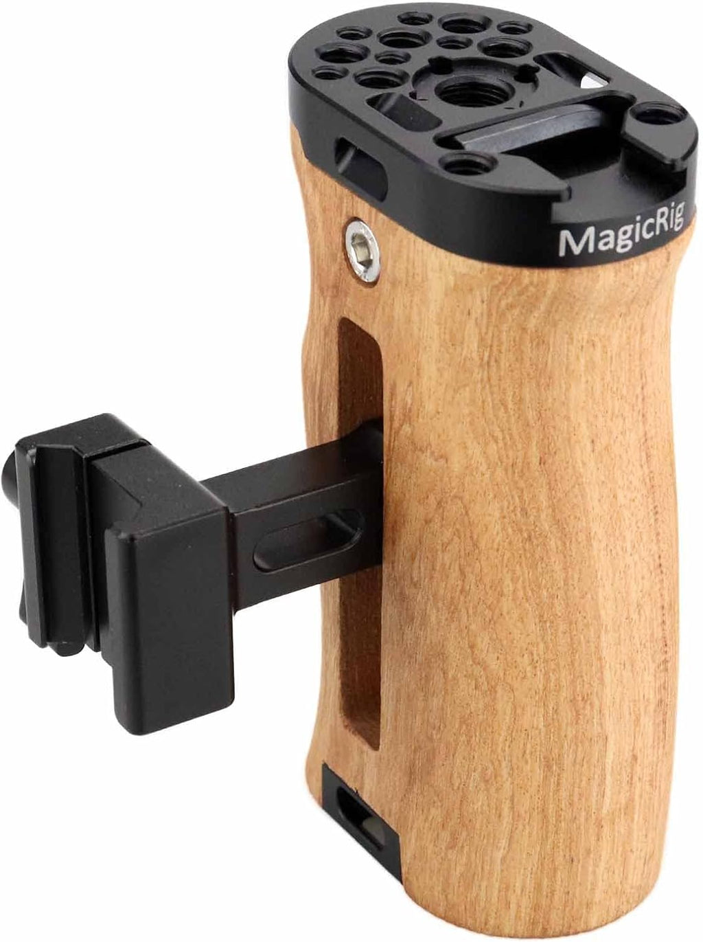 Adjustable Wooden Handle Grip with Cold Shoe Mount S6698