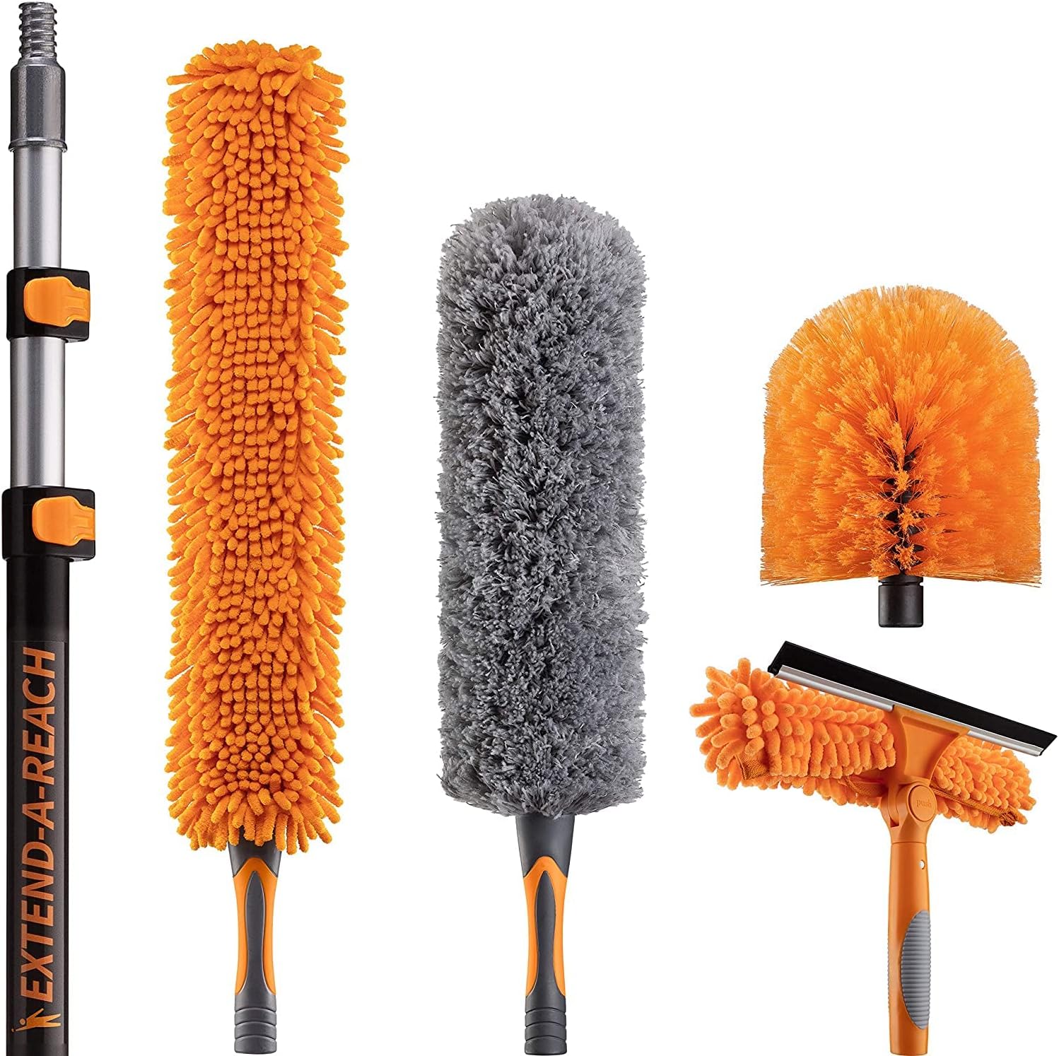 High Reach Duster Kit with Telescopic Pole, Squeegee, Cobweb Duster, Feather Dusters A196419