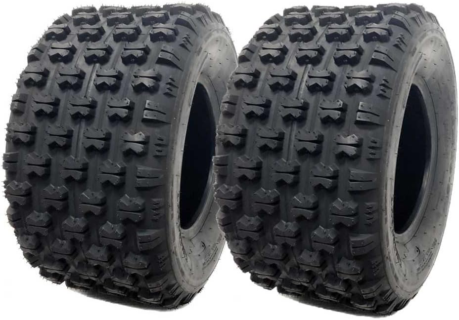 Set of 2 ATV Tubeless Tires 20x10-9 Split Knobby Tread A126