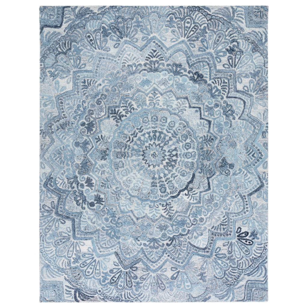 Blue / Ivory Handmade Rug Q88110