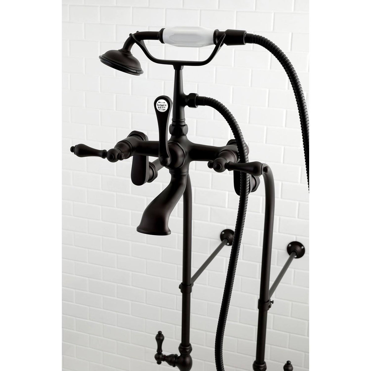 Vintage Freestanding Tub Filler Package Polished Brass O6114
