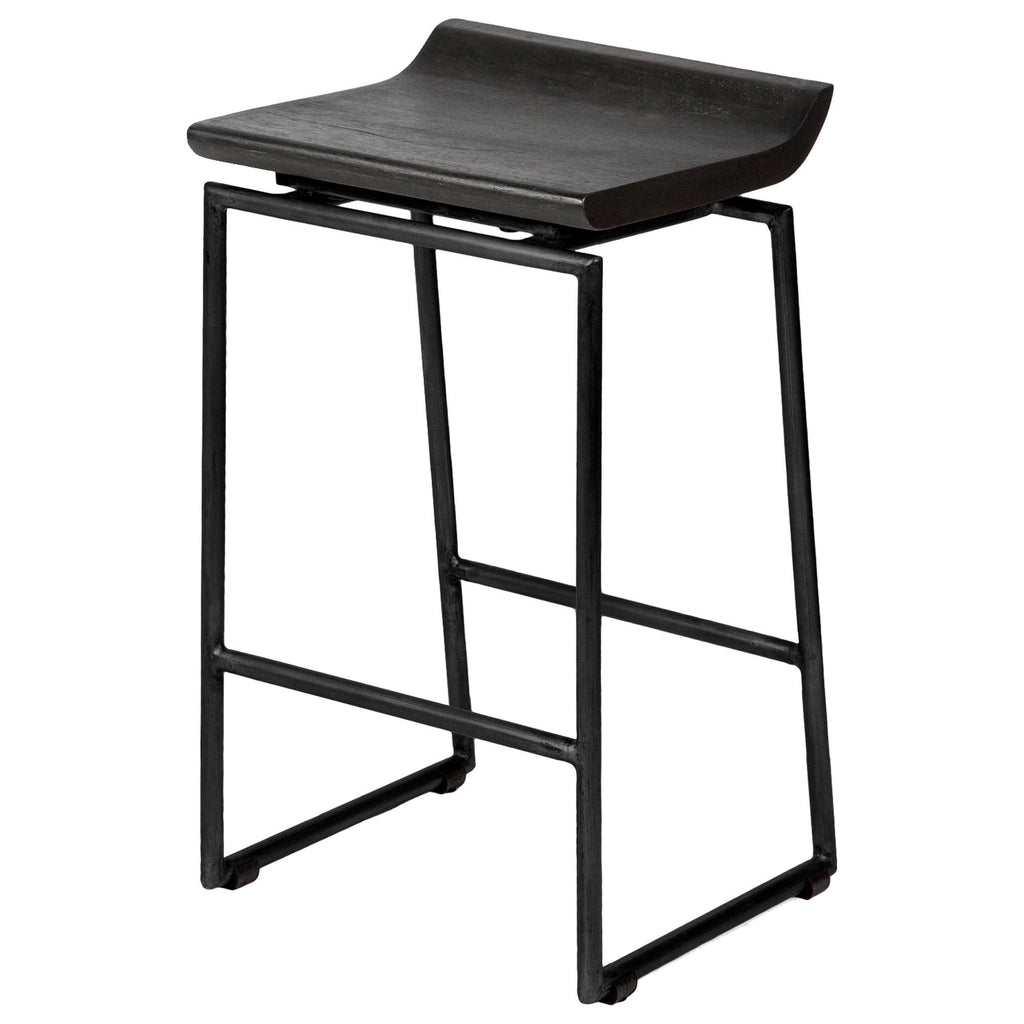 Black Wood Seat Stool D2505