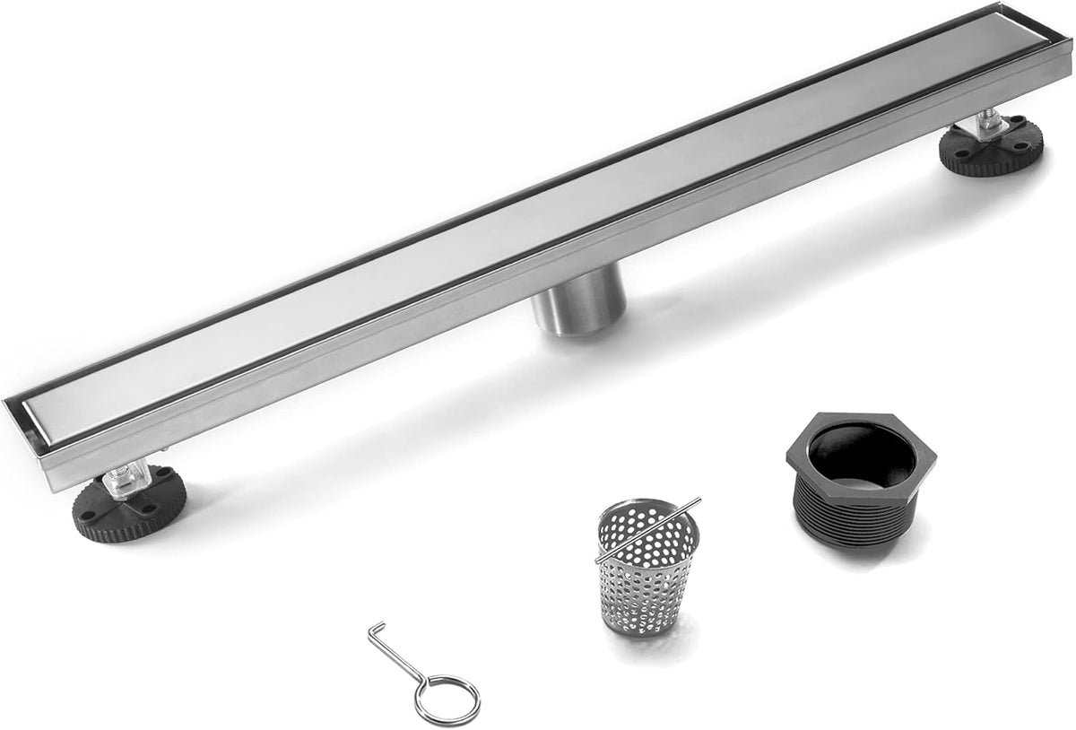 Matte Black Stainless Steel Rectangle Shower Drain, Pack of 2 M2178
