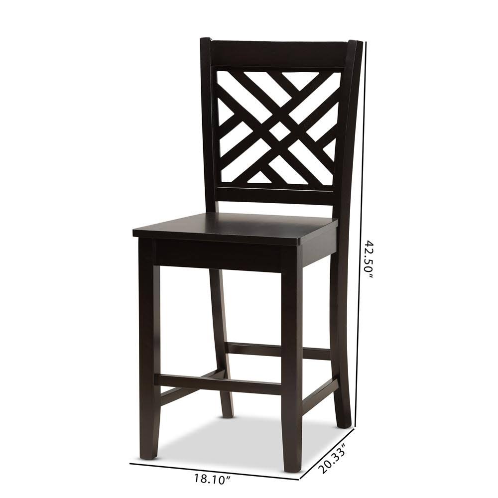 Walnut Brown 2-Piece Counter Stool Set F994347