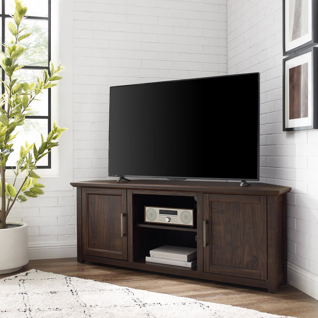 Corner TV Stand Dark Walnut J639