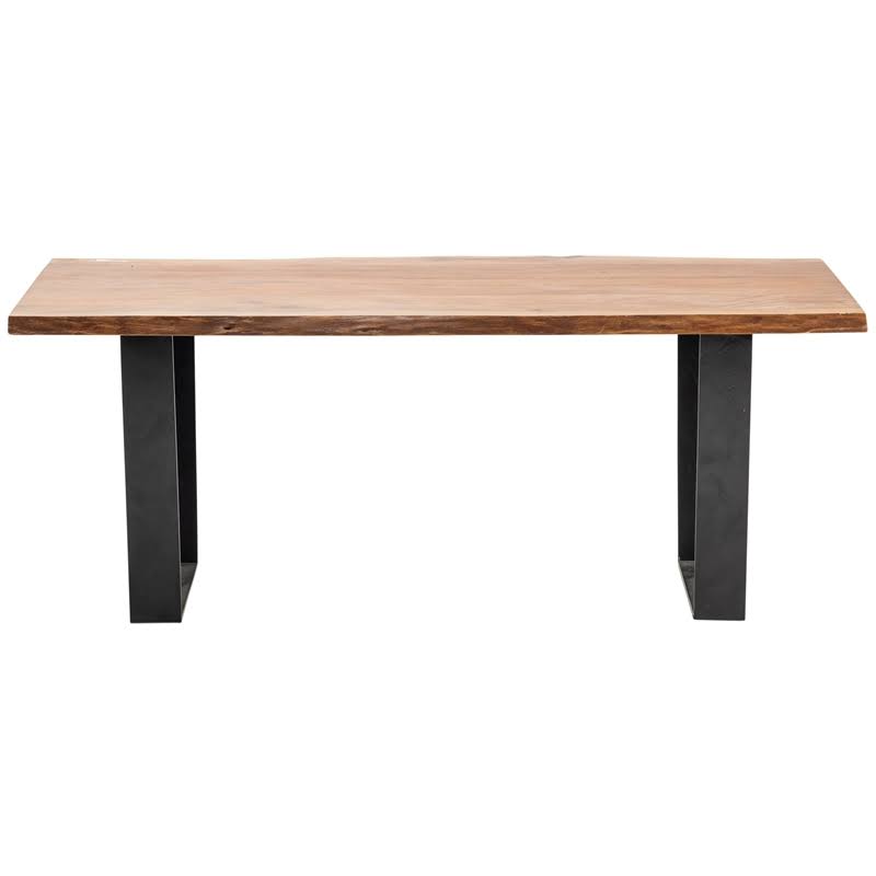 Iron and Live Edge Acacia Wood Rectangle Cocktail Table M717916