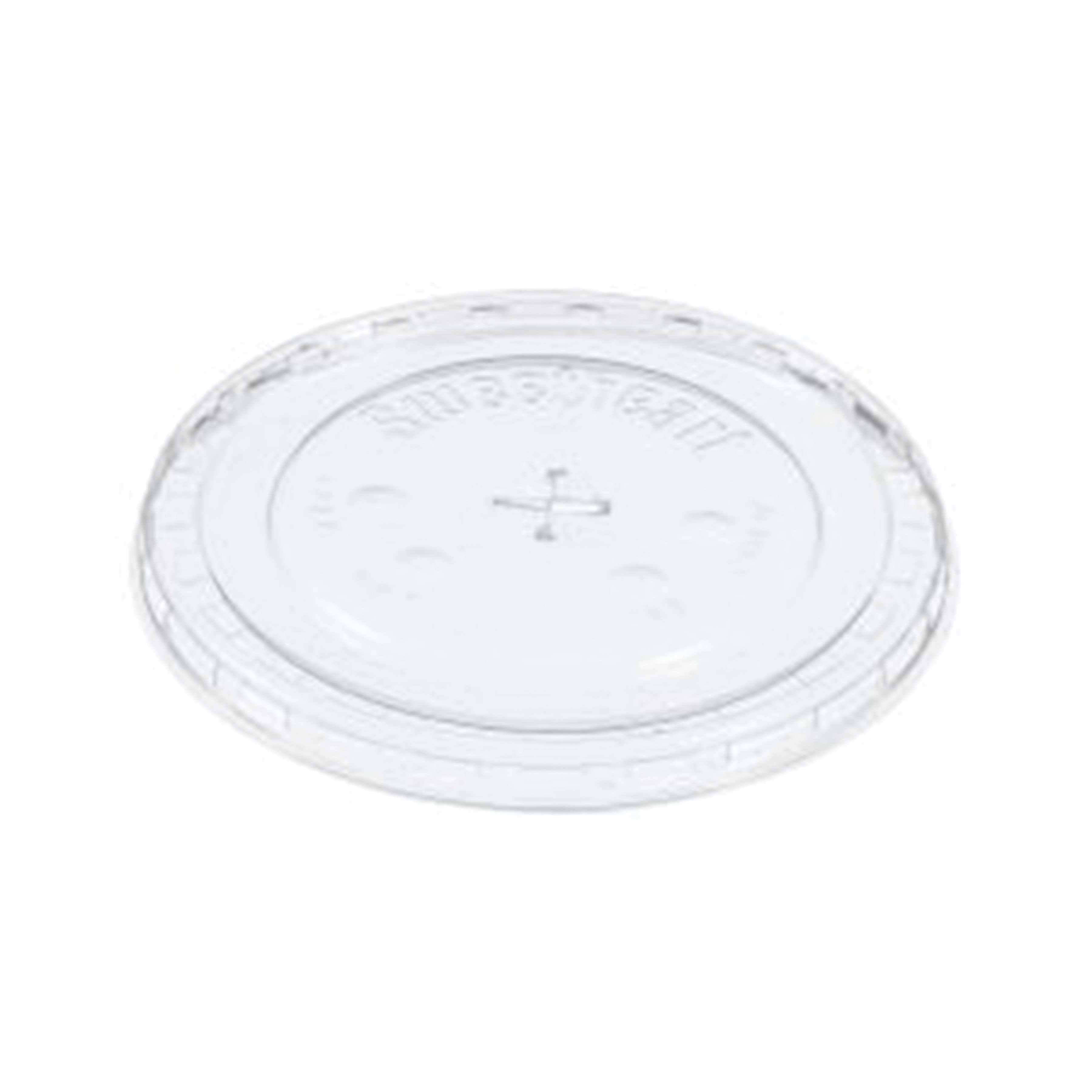 Clear Polystyrene Flat Lids with Straw Slot Case/960 Q4146
