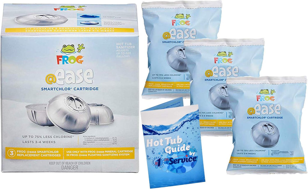 3 Pack SmartChlor Cartridges and Hot Tub Water Balance Guide V83056