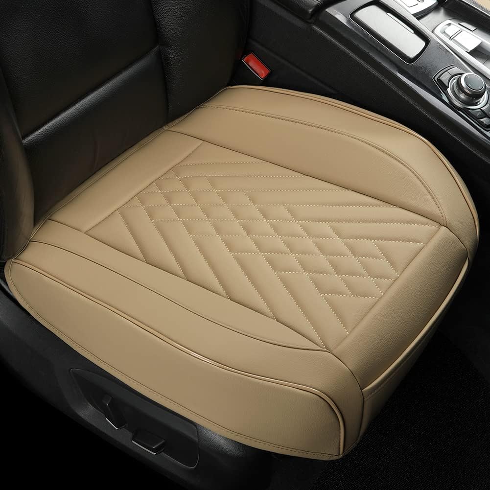 Grey PU Leather Front Car Seat Cover Protector (1 Pack) K510