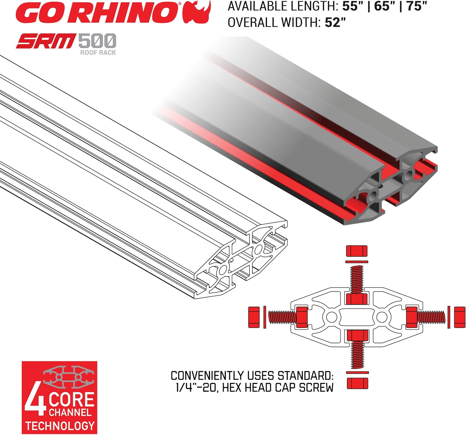 Textured Black Flat Rack 65 Inch B5882
